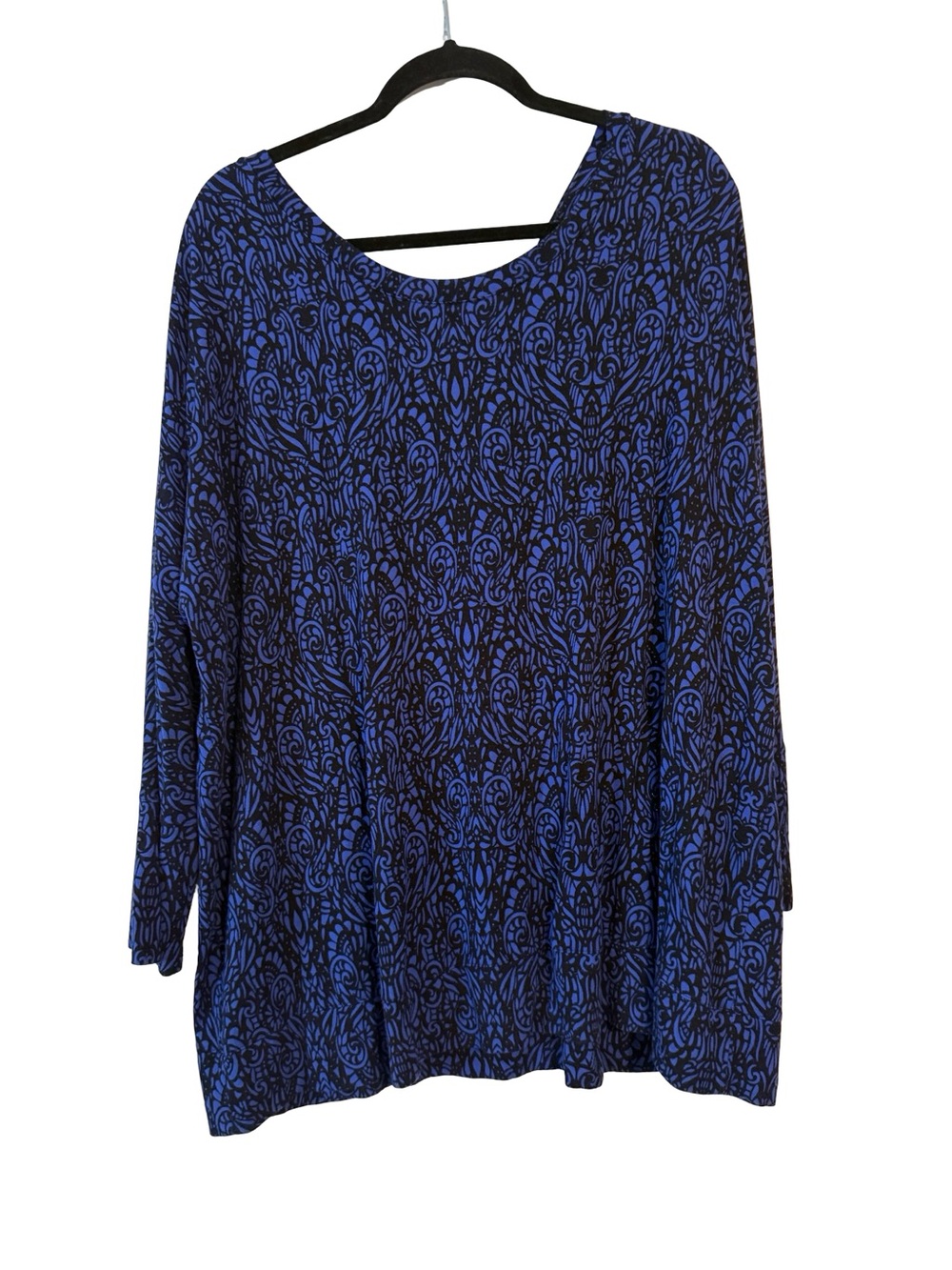 Soma Blue & Black Printed Long-Sleeve Tee